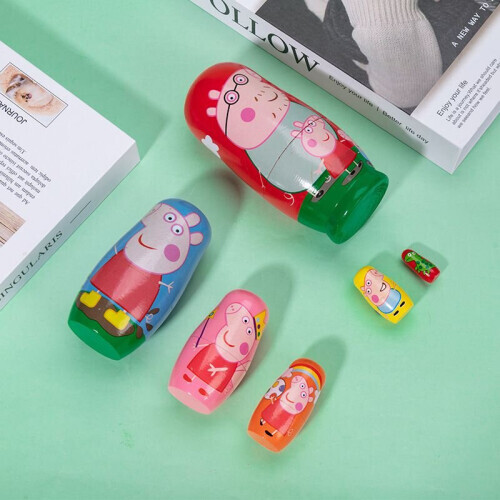 6 Layer Peppa Pig Matryoshka Russian Creative Gift Toy Hand Painted Dec. 2
