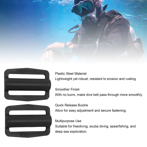 2Pcs Black Plastic Steel Dive Weights with Quick Release Buckle 80g 2