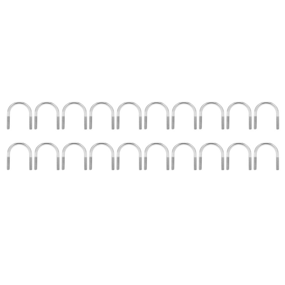 Durable Stainless Steel U-Shaped Bolts 20Pcs M6x33 Machinery Hardware Kit 7891358986374