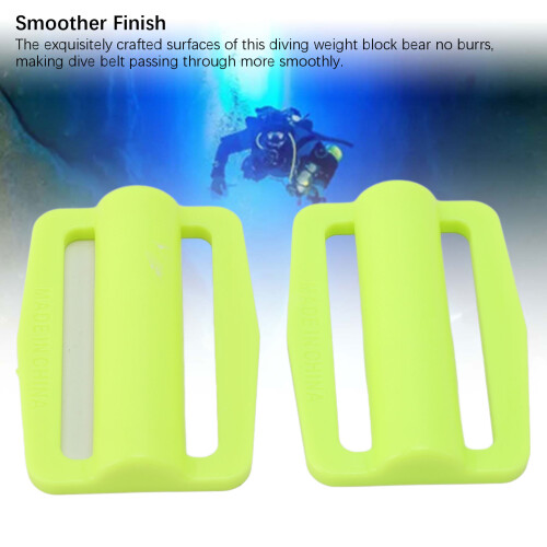 2Pcs Fluorescent Yellow Plastic Steel Dive Weights with Quick Release Buckle 2