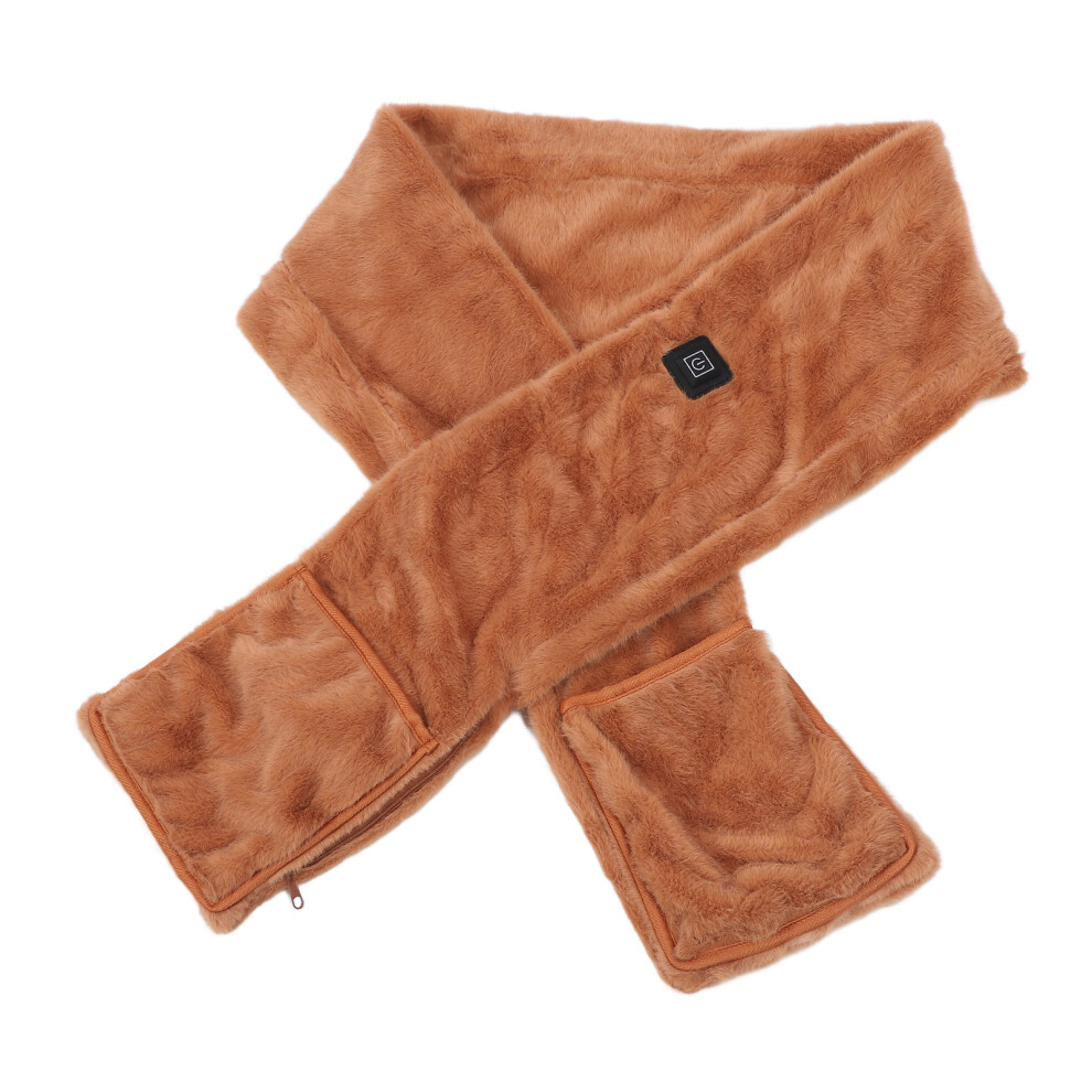 Heated Velvet Scarf USB Neck Warmer 42-50 Brown 166x17cm