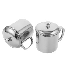 2St Kaffekoppar: Rostfritt Med Handtag Lock För Utebruk