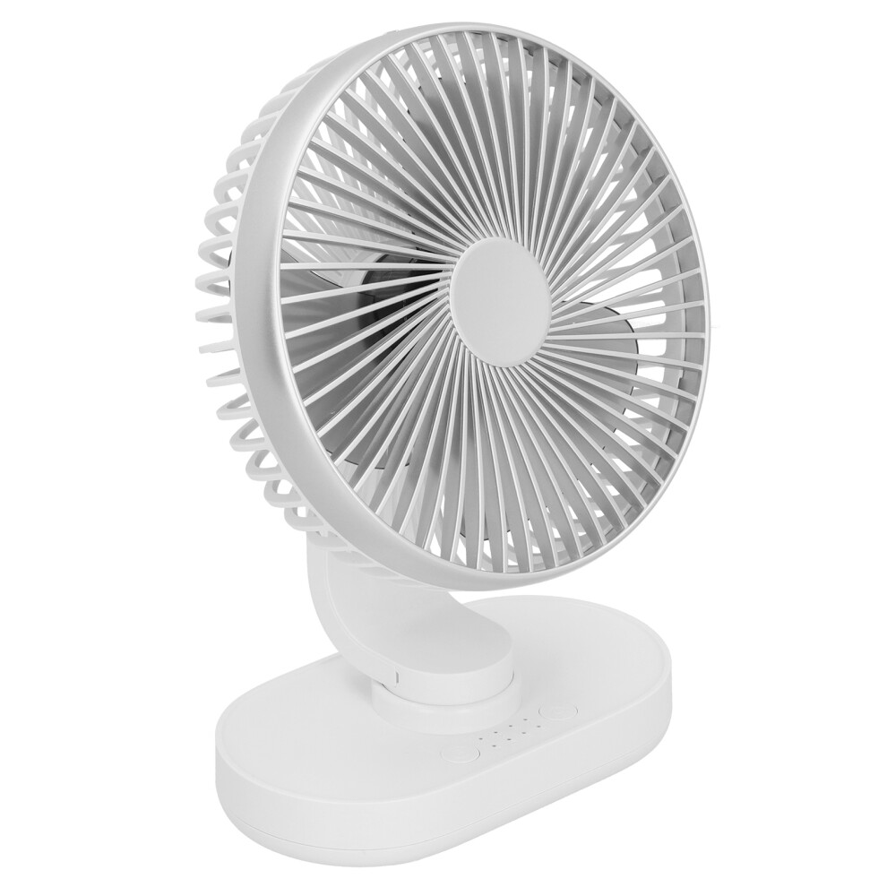 Mini Desktop Fan D77, 5000Mah, Usb Rechargeable, Silver 7891358993204