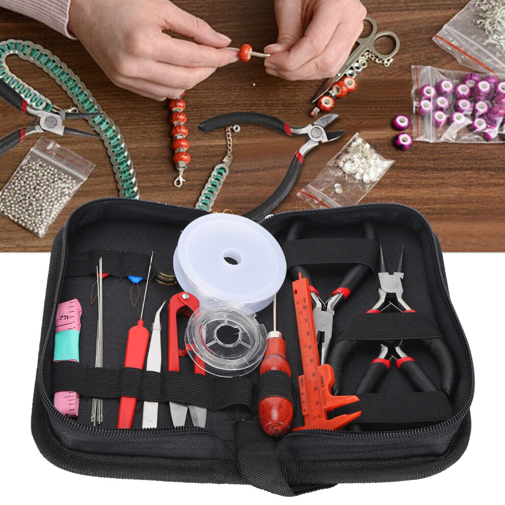 22Pcs Jewelry Making Kit With Pliers, Scissors, Ruler & Wire Set 8451358995609