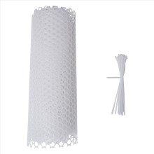 Tela de arame plástico para galinheiro, cerca para jardinagem, cerca para aves, tela floral branca.