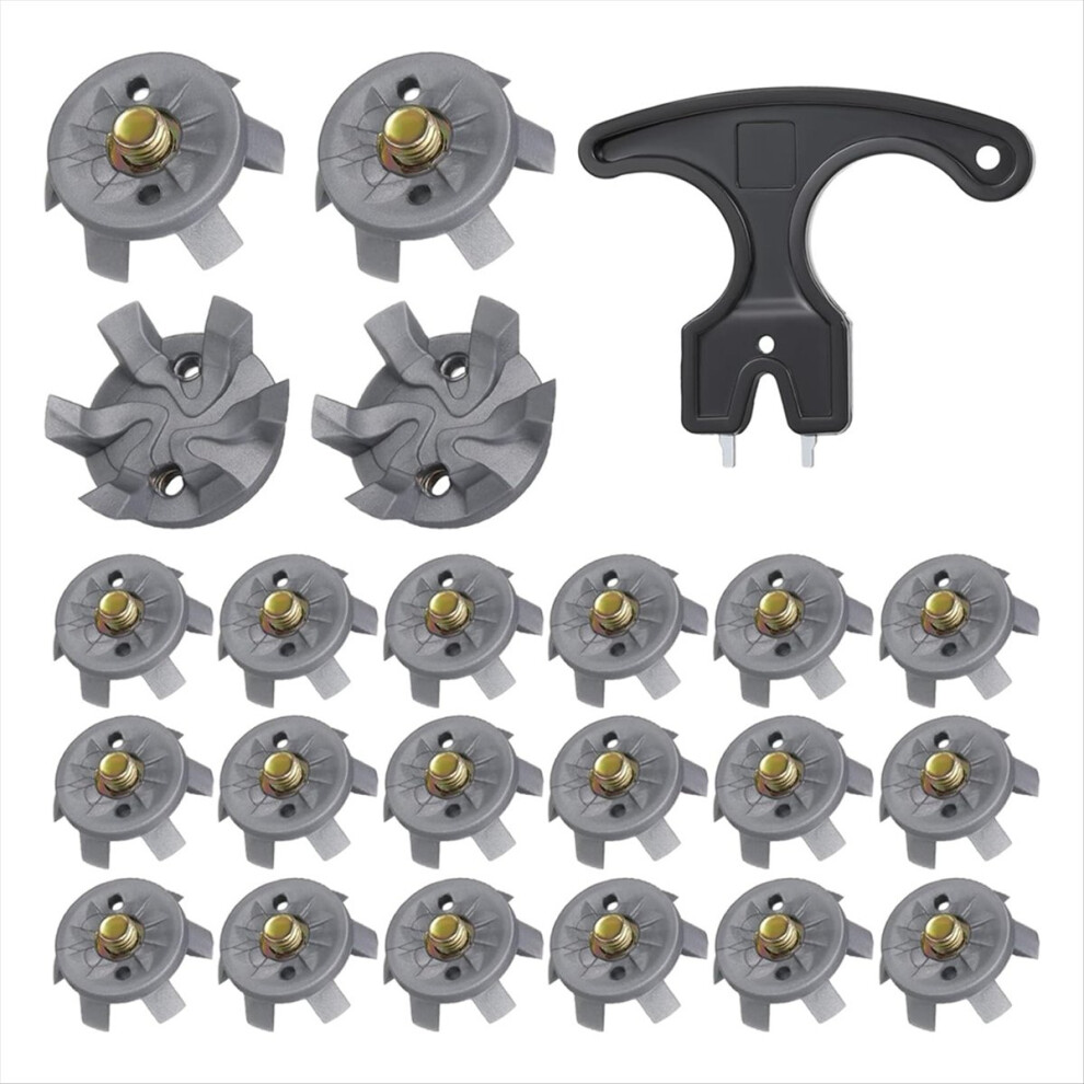 Golf Spikes Set Includes 30 Pcs Cleats Replacement Spanner Metal Thread Screw 6 mm Dia Spike Too