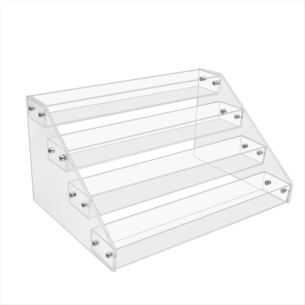 4Tier Clear Acrylic Cd Holder Cascading Storage Rack,Dvd/Cd Display Rack & Vinyl Record Stand 4853796305523