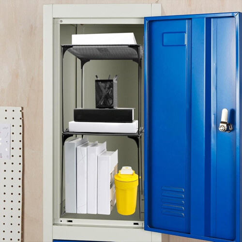 Locker Organizer Shelf Stackable Extra for School Storage Cabinet Suitable Black 1