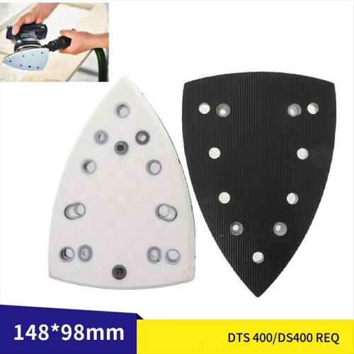 2PC 98x148mm Dust-Free Backup Sanding Pad for Hook Loop Discs, Replace DTS 400/DS400 REQ Sander Grinding Machine 1