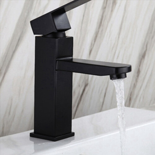 2 robinets de lavabo, eau chaude et froide, noir mat 2