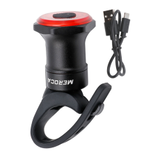 MEROCA Intelligentes Fahrradrücklicht mit automatischer Start-Stopp-Bremsfunktion, USB-Ladefunktion, Fahrrad-Sattelrohrbeleuchtung, Schwarz