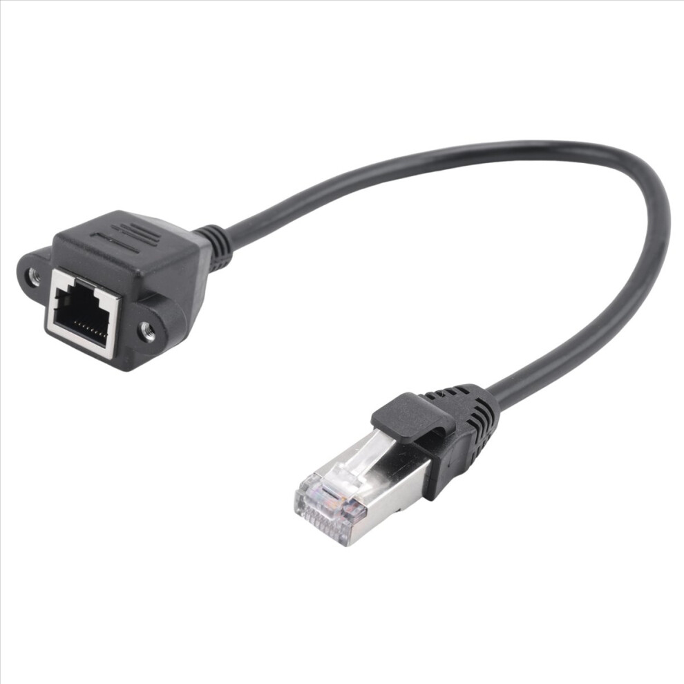 1Ft Rj45 Male To Female Screw Panel Mount Ethernet Lan Network Extension Cable 4851800090373