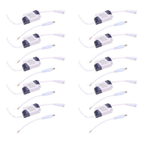 10X LED-transformator - Konstant 4-7W driverstrømforsyning DC12-24V holdbar