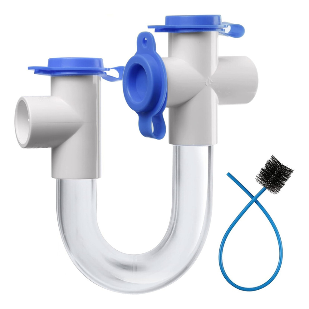 3/4 Clear Pvc U Trap Pipe Fitting Connector With Cleaning Brush For Hvac Condensate Drain System 4851800093978