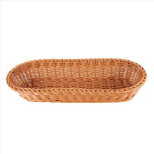 Oval Wicker Woven Basket Bread Serving Basket, 14Inch Storage for Food Fruit Cosmetic Tabletop and Bathroom