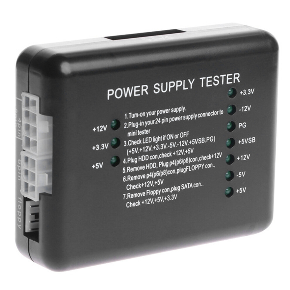 PC 20 24 Pin Power Supply Tester Checker LED for PSU ATX SATA HDD Meter Measuring 12V 5V 3.3V-image-OPC-PMT7C9R-NEW