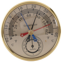 5 tommer min. maks. termometer hygrometer vægmontering hængende analog indendørs udendørs anti-regn temperatur fugtighedsmåler