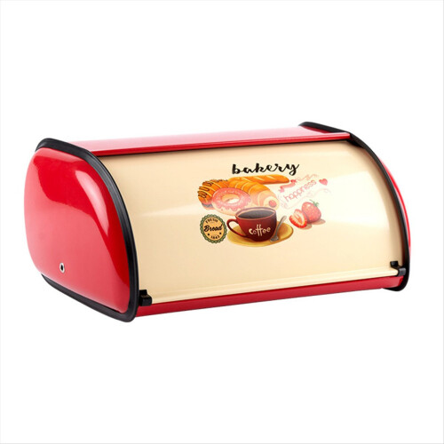 Metal Bread Box Roll Top Bin Storage Holder Container Keeper Organizer for Kitchen Counter