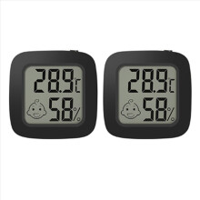 2X Mini LCD Termometru Digital Higrometru Temperatură Magnetică Senzor de Umiditate Stație Meteo Negru