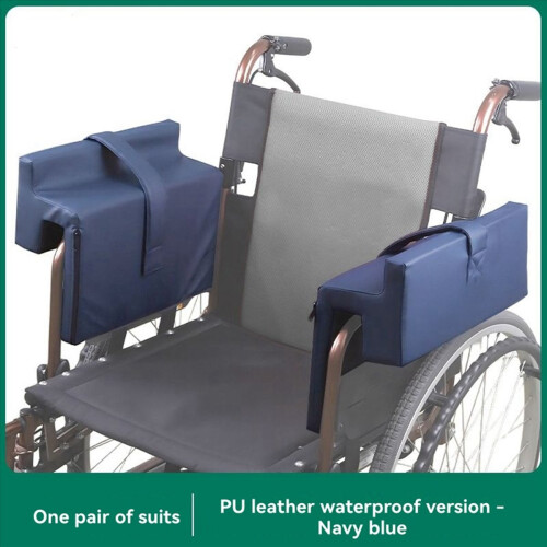 Cojín para reposabrazos de silla de ruedas con correa ajustable, funda de PU. 2
