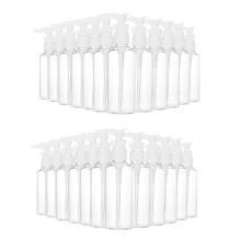 24 pakker med 3,4 oz/100 ml gennemsigtige rejseflasker med pumpeflaske og lotiondispenser til vand, massageolie og shampoo