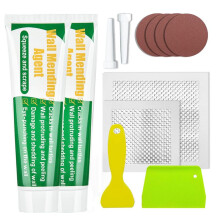 Muurreparatieset - Gipsplaatset - Veilig reparatiemiddel voor pleisterwerk, plafonds en gipsplaten - Droge plamuur