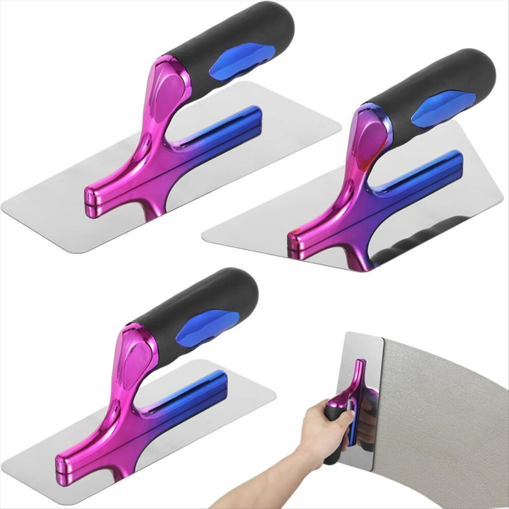 3 Piece Plaster Spatula, Drywall Ergonomic Handle Art Painting Finishing Tool, Venetian Tools 4851800021858