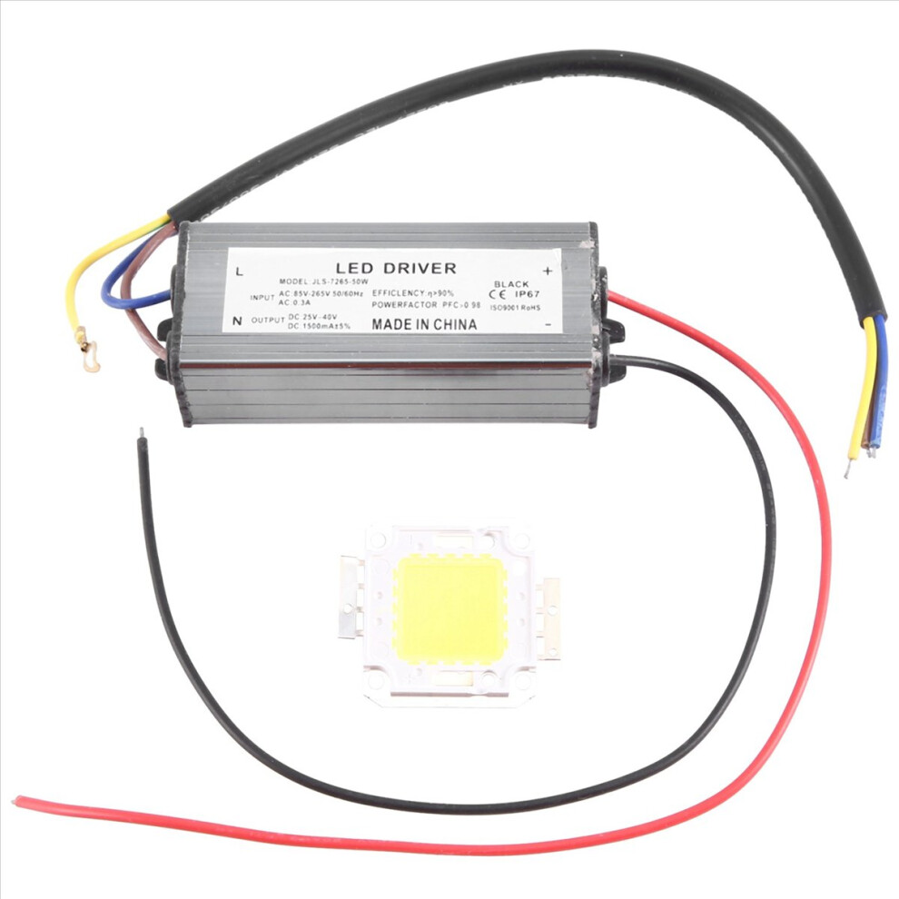 50W Led Driver Waterproof Ip67 Power Supply High Adapter + Chip Bulb Energy Saving For Diy Daylight Green 4851800025450
