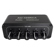 Distribuitor audio 5 canale, mixer stereo, 1 intrare, 5 ieșiri, splitter RCA pentru amplificator de putere activ