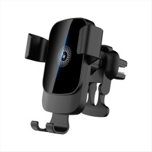 Black Wireless Car Charger with Phone Holder 15W Fast Charging Automatic Clamping