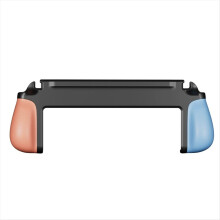 Sklisikkert grep med stativ for Nintendo Switch 2 spillkonsoll ergonomisk holdertilbehør blå og oransje