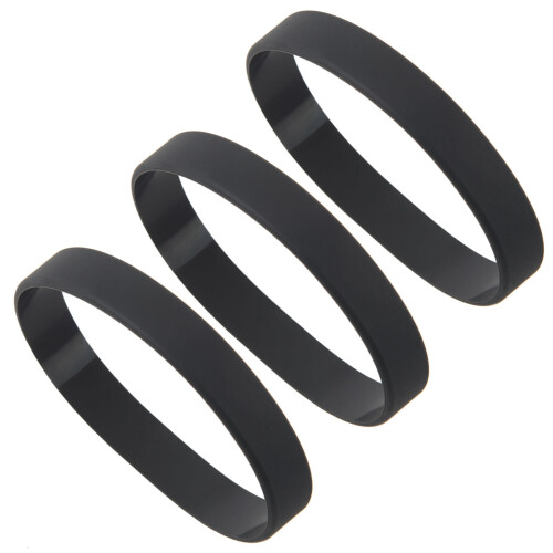Pulseira de silicone elástica 3X Fashion, preta.