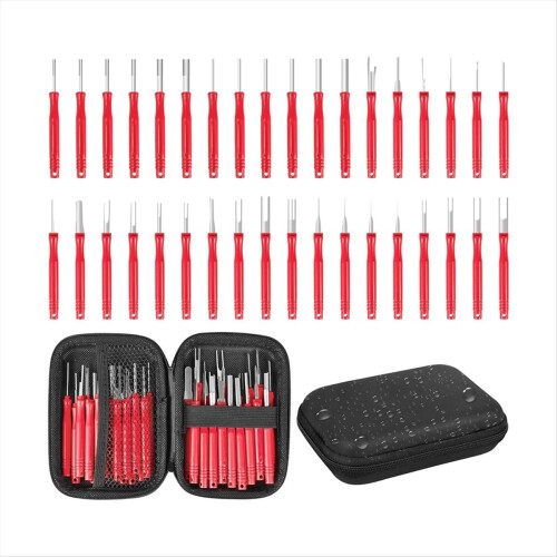 Terminal Removal Tool Kit 36 Pcs Depinning Electrical Connector Pin Extractor Set Red