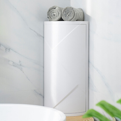 Bathroom 360 Degree Rotating Shelf Kitchen Toilet Corner Storage Rack Cabinet Multi Layer 2