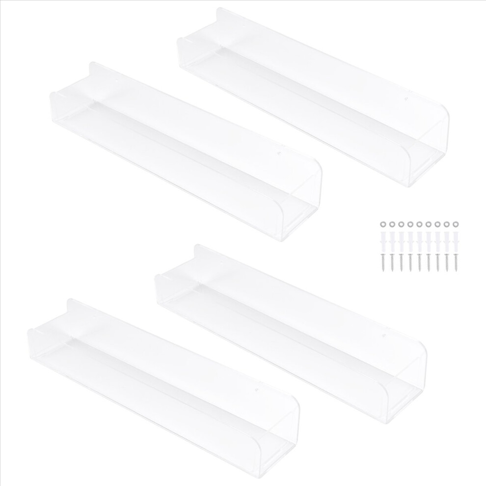 Wall Mounted Spice Rack Organizer,Clear Acrylic Shelf Storage Holder for Kitchen Pantry Cabinet Door 4 Pack-image-OPC-PMT7KWR-NEW