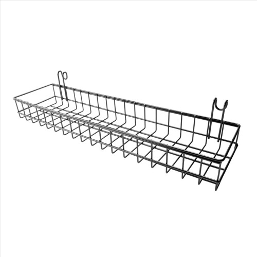 Hanging Basket for Wire Wall Grid Panel, Multi-Function Storage and Display Basket, 40X10X5CM, Black Painted 2