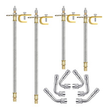 10 extensiones de vástago de válvula de acero inoxidable, 4 extensiones de neumático dobles, 6 adaptadores extensores