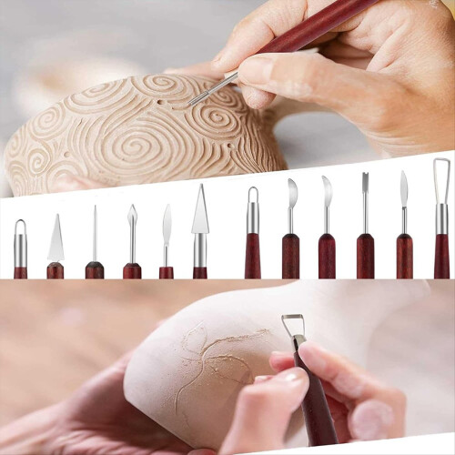 Clay Sculpting Tools,23Pcs Pottery Tools Kit, Polymer Tools,Pottery Ribs, Air Dry for 2