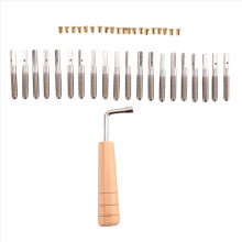20 stuks stemspijkers en 20 stuks klinknagels, met L-vormige sleutel, voor lierharp, klein snaarinstrument