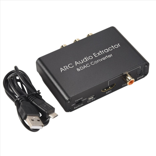 Audio Extractor 192 kHz DAC-omvandlare ARC Stöder digital HDMI-kompatibel till analog stereo 1