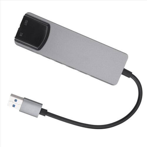 6-i-1 computerlydkort 5.1 USB ekstern multifunktionslydkonverter til bærbar computer aluminium