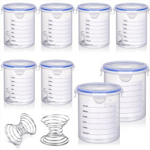8 Sets Paint Container with Stainless Steel Mixing Ball Touch Up Cups Lids Storage Containers (800 ML)