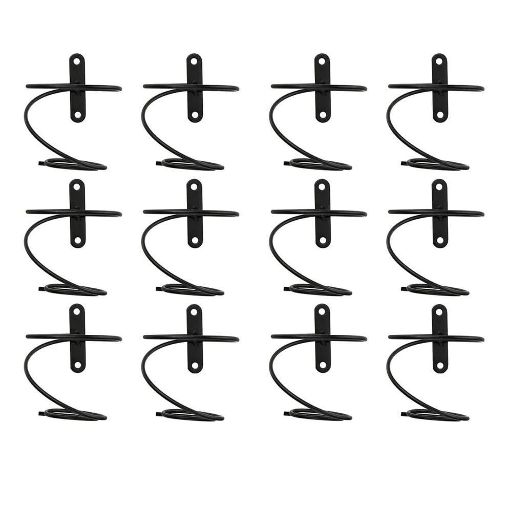Pack of 12 Wall Mounted Wine Racks - Red Bottle Display Holder with Screws, Metal Hanging Rack Organizer-image-OPC-PMT7PPT-NEW