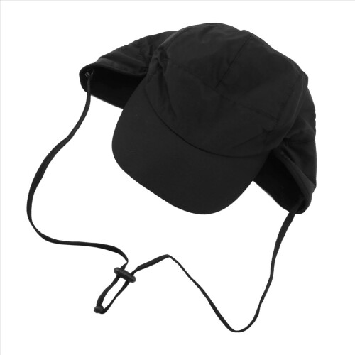 Vanntette vinterhatter varme polyesterfôrede øreklaffer baseballcaps, svart 2