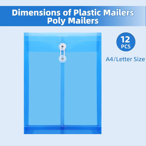 12 Pack Envelopes with Button & String Tie Closure, Expandable Files Organizer Document Folders,for School Office Home 2
