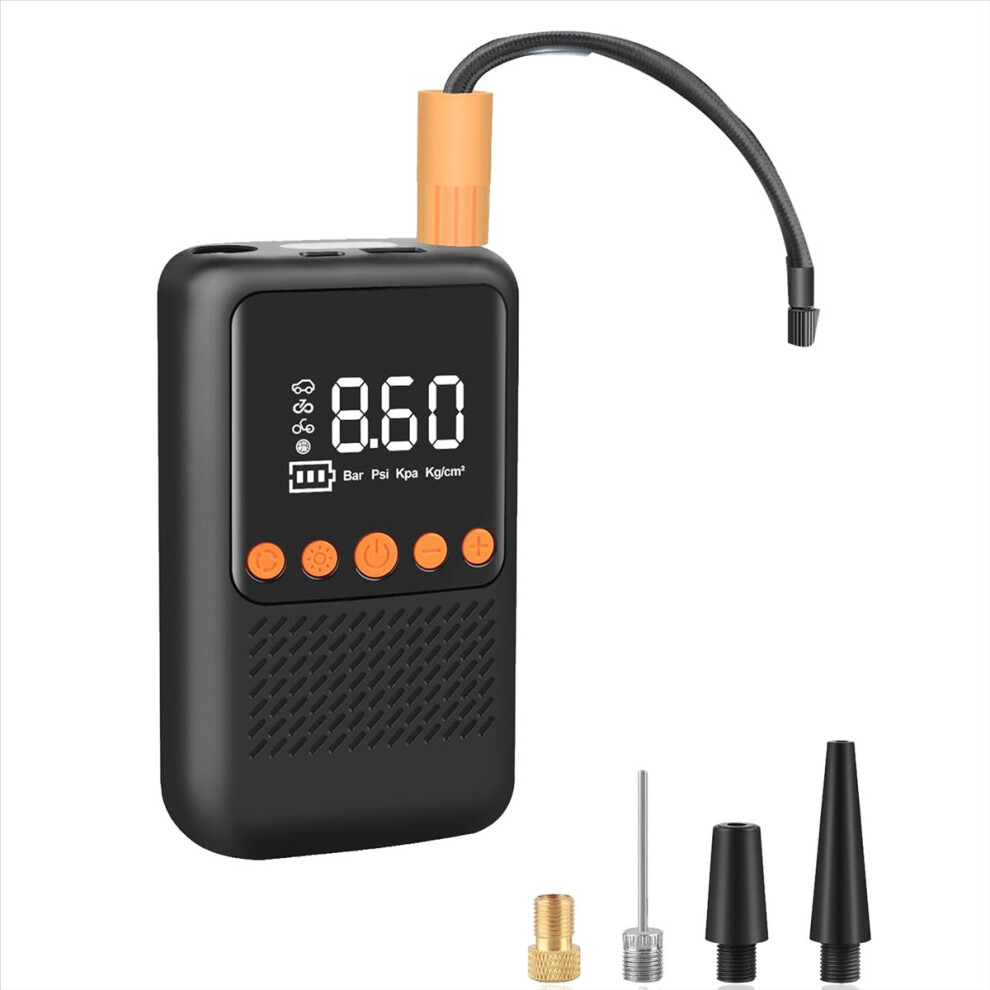 Electric Tire Inflator Portable Air Compressor - Cordless Pump Tires Bicycle With Pressure Gauge 4851800071266