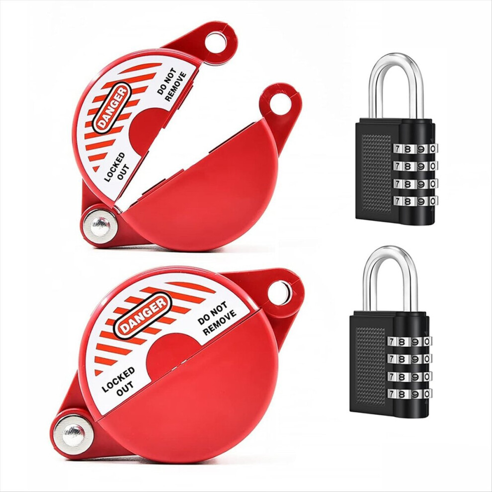 2Pack Gate Valve Lockout Device With Coded Lock For 1 To 2-1/2In Handles Water Spigot 4851800069911