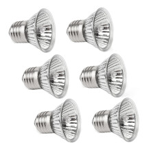 6-pak skildpaddevarmepærer 50W x UVA UVB-lamper glasbeholderlampe til krybdyr, skildpadder, slanger