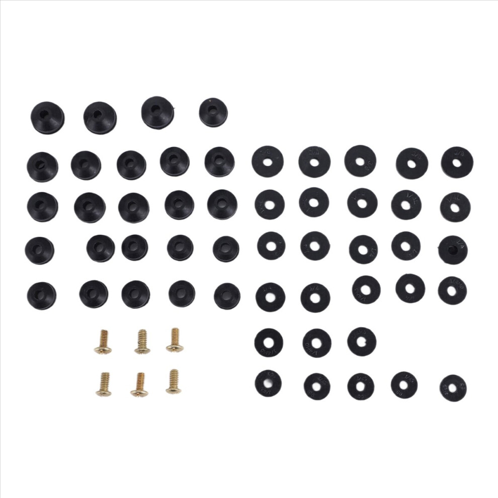 Faucet Washers, 58-Pack Flat And Beveled Rubber Washers Brass Bibb Screws Assortment Replacement Kit 4851800075356