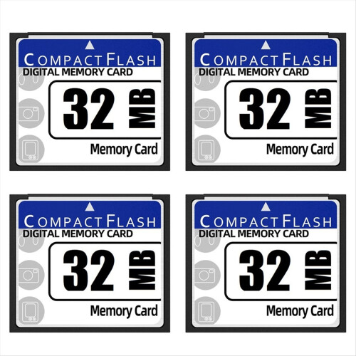 4x 32MB Compact Flash-hukommelseskort til kamera, reklamemaskine, industriel computer